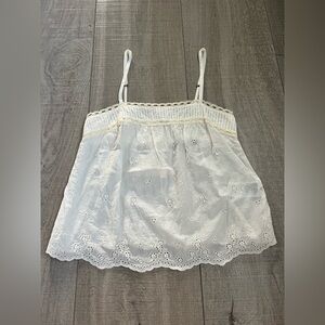 Abercrombie & Fitch White Eyelet Soft Cotton Camisole Women’s Size XS NWOT